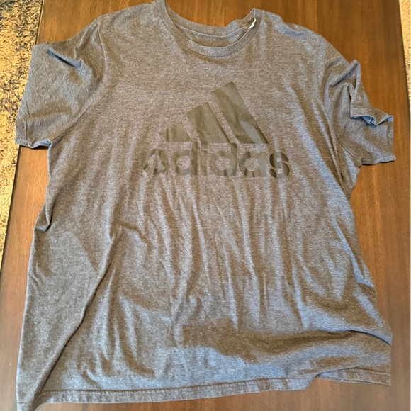 Adidas Heather Gray Logo Tee - Picture 1 of 2
